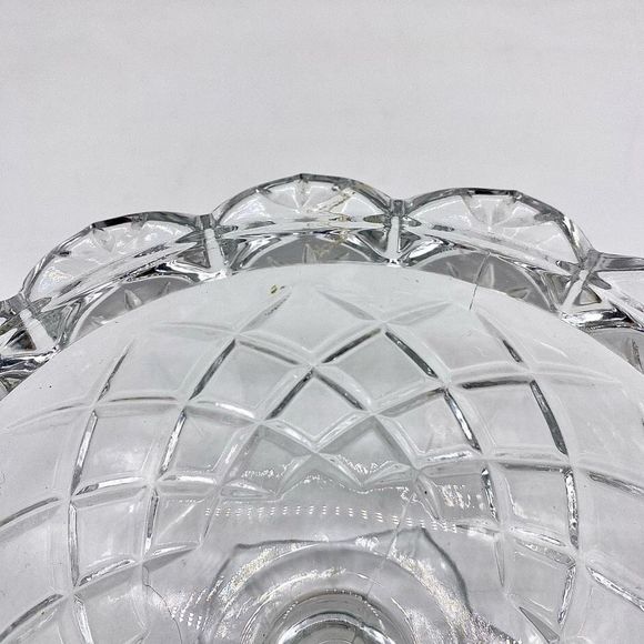 1940s Vintage Polonia Flower Shaped 24% Lead Crystal Compote Bowl Vase - Picture 4 of 12